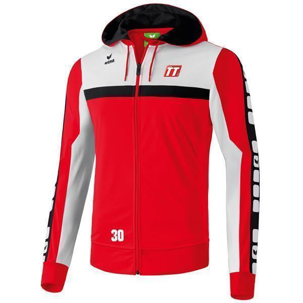 HSG ERIMA 5-CUBES Trainingsjacke mit Kapuze rot/weiß/schwarz