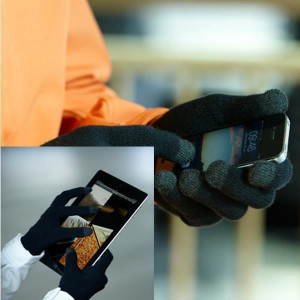 SGM Strickhandschuhe schwarz, Touch-Screen tauglich