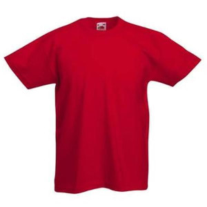 Kinder T-Shirt Basic-T Rundhals 116 rot