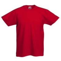 Kinder T-Shirt Basic-T Rundhals 164 rot