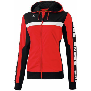 ERIMA 5-CUBES Trainingsjacke mit Kapuze rot/schwarz/weiß